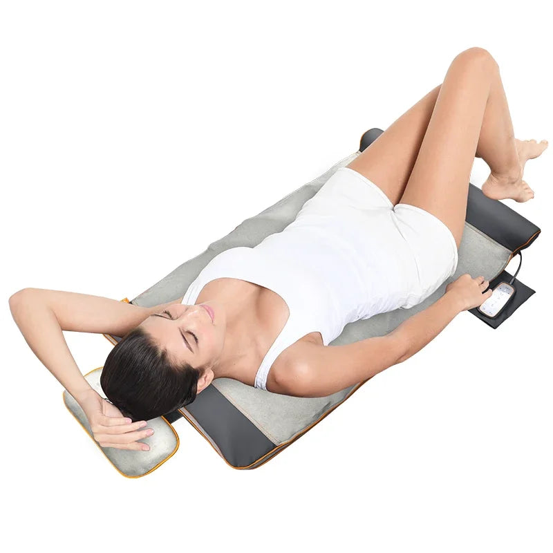 LED Screen Electric Stretching Pressure Massage Mattress Mat Product MassageOEM/ODM Full Body Vibrating Heat Adjustable Airbags