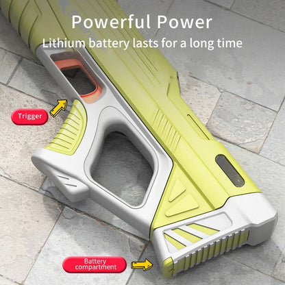 Children Electric Water Gun with Battery Level Display Automatic Water Absorption Squirt Guns Summer Outdoor Games Toys for Kids