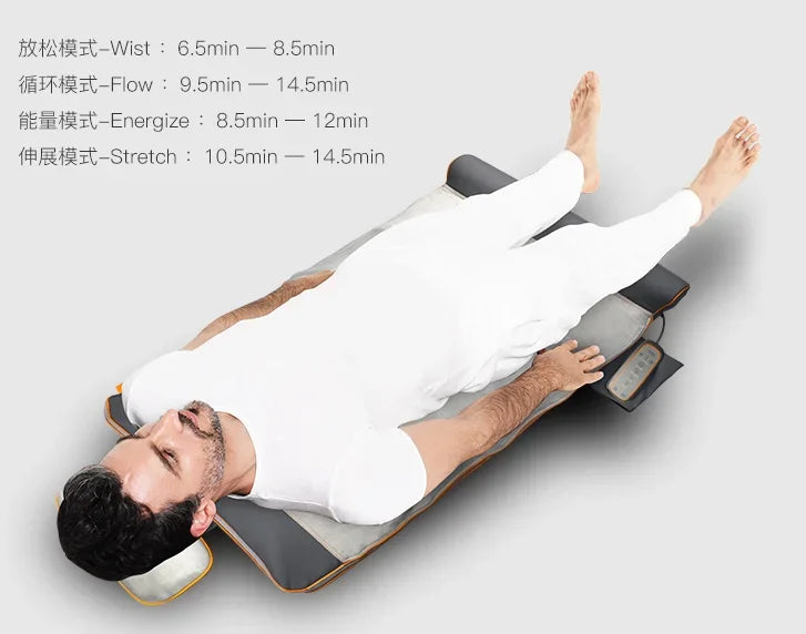 LED Screen Electric Stretching Pressure Massage Mattress Mat Product MassageOEM/ODM Full Body Vibrating Heat Adjustable Airbags
