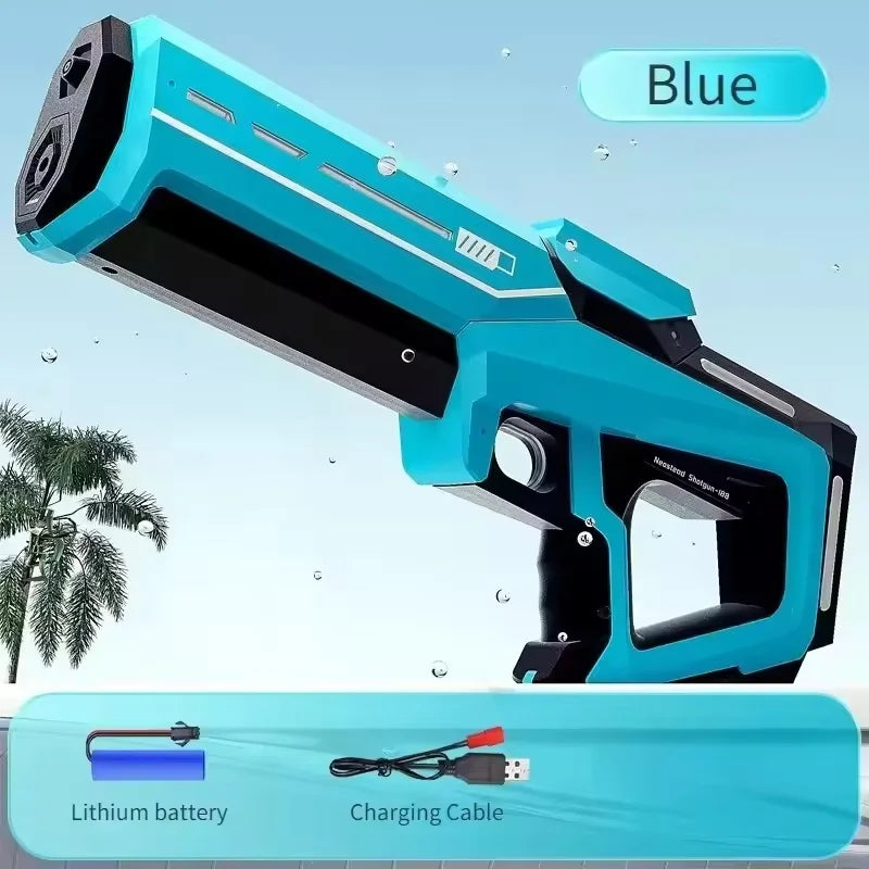 Children Electric Water Gun with Battery Level Display Automatic Water Absorption Squirt Guns Summer Outdoor Games Toys for Kids